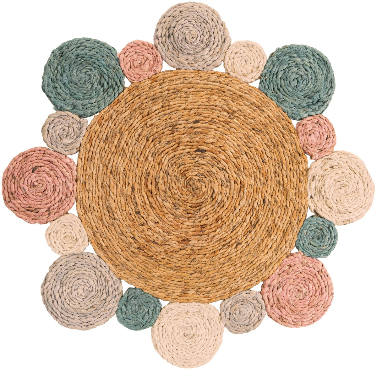 Woven Seaside Jute Collection Area Rug - Sienna Round Multi  lifestyle 4