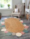 Woven Seaside Jute Collection Area Rug - Sienna Oval Multi  lifestyle 13