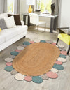 Woven Seaside Jute Collection Area Rug - Sienna Oval Multi  lifestyle 17