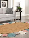 Woven Seaside Jute Collection Area Rug - Sienna Oval Multi  lifestyle 20