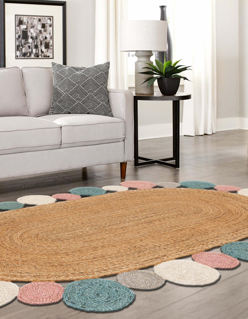 Woven Seaside Jute Collection Area Rug - Sienna Oval Multi  lifestyle 20