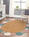 Woven Seaside Jute Collection Area Rug - Sienna Oval Multi  lifestyle 29