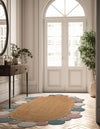 Woven Seaside Jute Collection Area Rug - Sienna Oval Multi  lifestyle 34