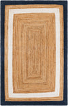 Woven Seaside Jute Collection Area Rug - Nantucket Rectangle Navy Blue White Natural  lifestyle 3