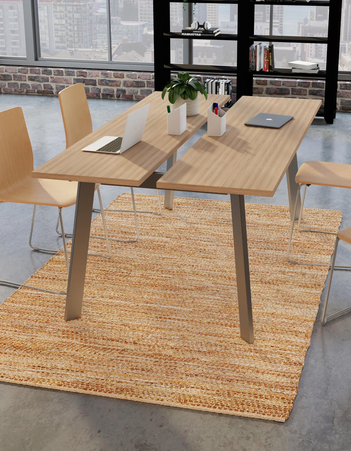 Urban Shimmer Jute Collection Area Rug - Metropolis Rectangle Natural  lifestyle 2