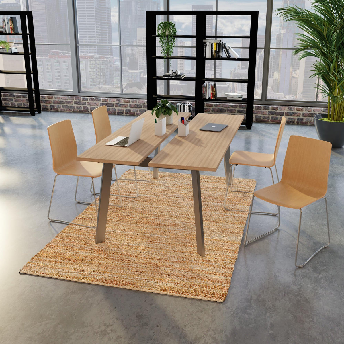 Urban Shimmer Jute Collection Area Rug - Metropolis Rectangle Natural  lifestyle 14