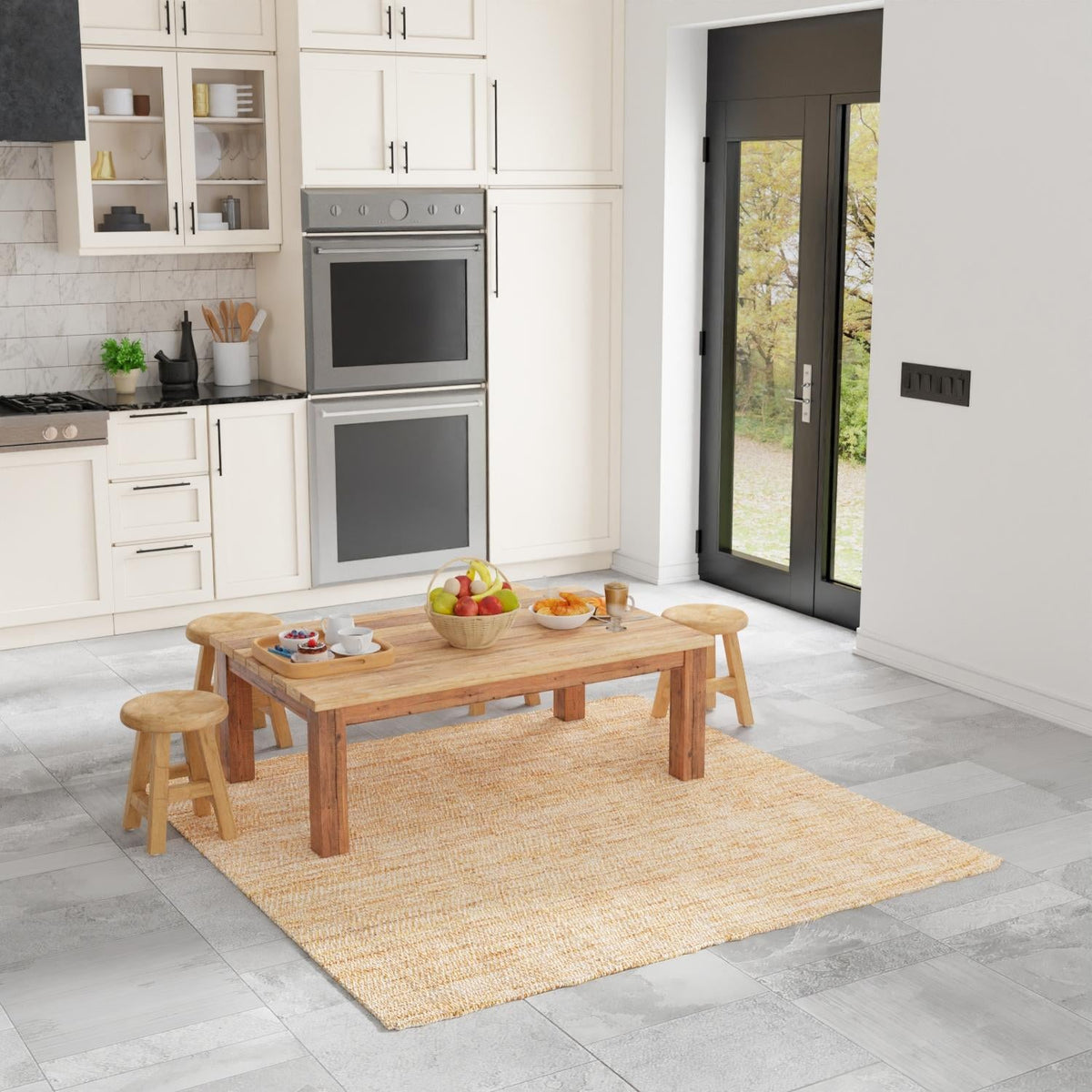 Urban Shimmer Jute Collection Area Rug - Metropolis Square Natural  lifestyle 43