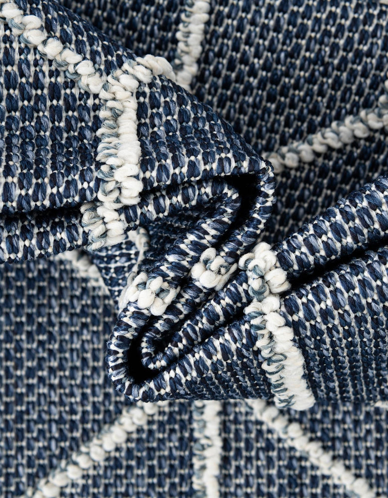 Seaside Lattice Collection Area Rug - Savannah Rectangle Navy Blue  lifestyle 65