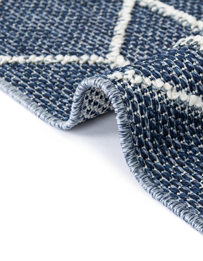 Seaside Lattice Collection Area Rug - Savannah Rectangle Navy Blue  lifestyle 75