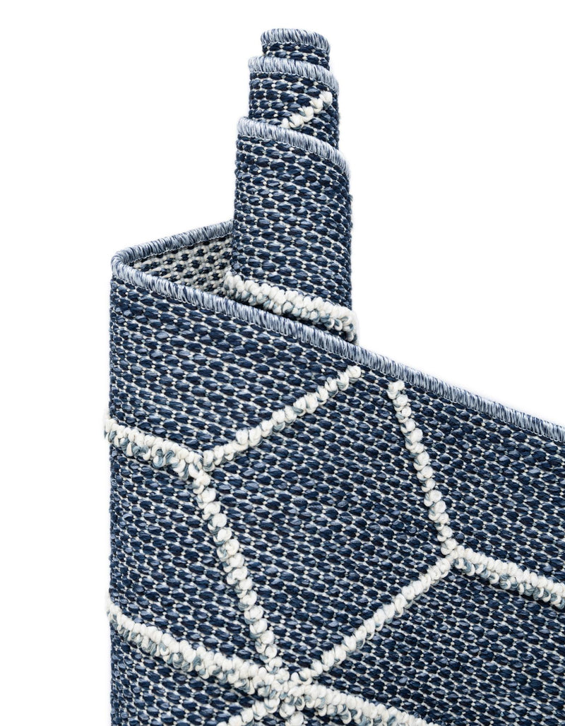 Seaside Lattice Collection Area Rug - Savannah Rectangle Navy Blue  lifestyle 80