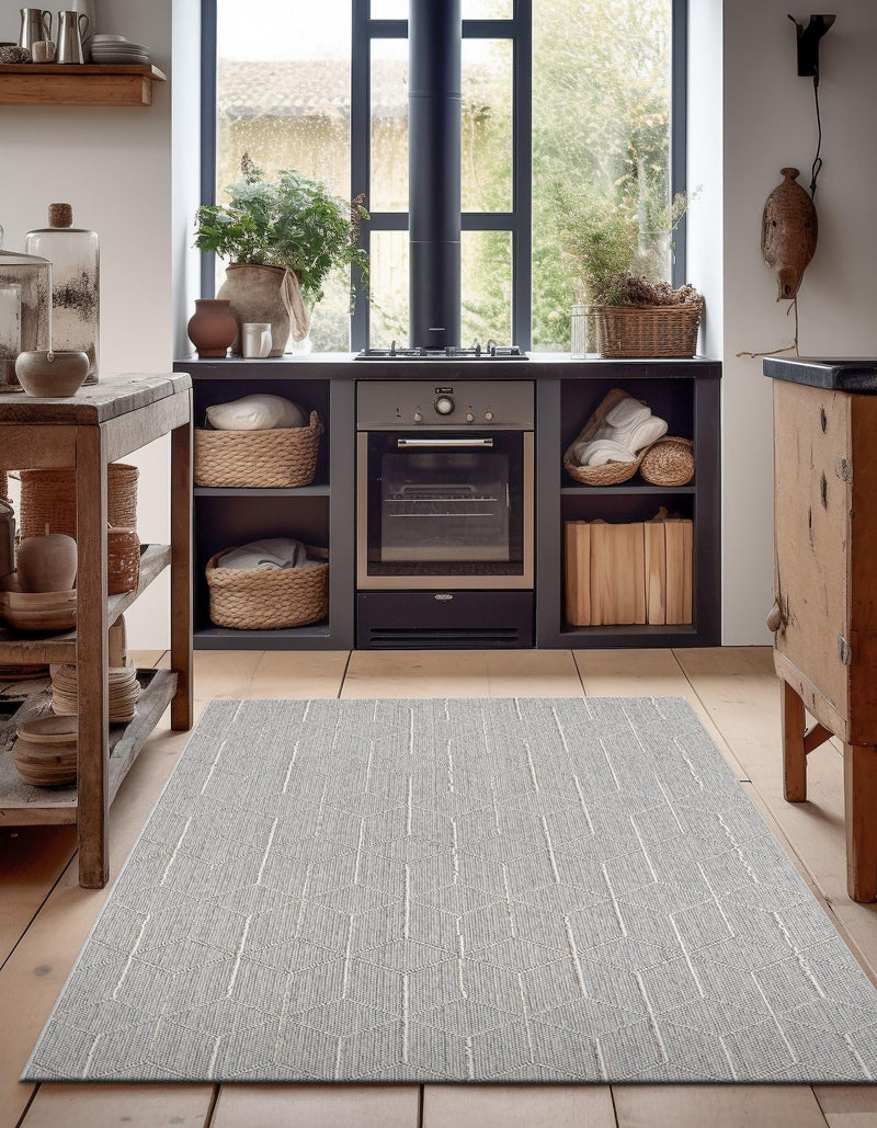 Seaside Lattice Collection Area Rug - Savannah Rectangle Light Gray  lifestyle 19