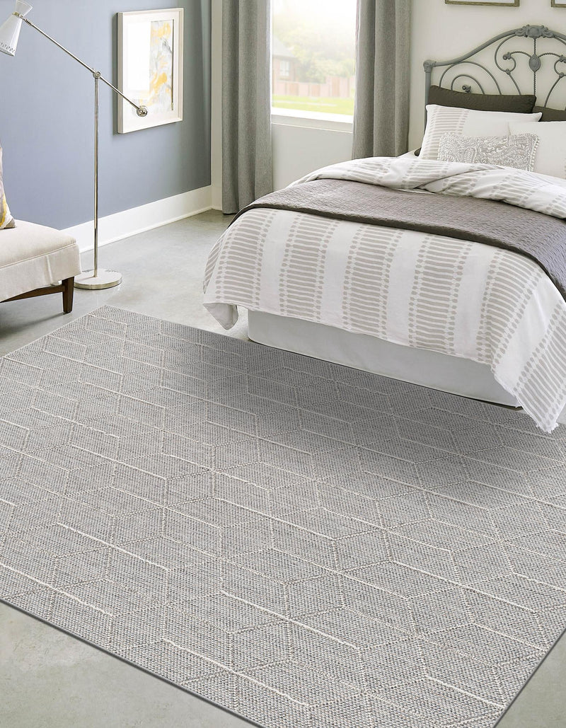 Seaside Lattice Collection Area Rug - Savannah Rectangle Light Gray  lifestyle 29