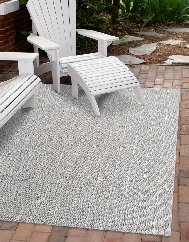 Seaside Lattice Collection Area Rug - Savannah Rectangle Light Gray  lifestyle 34