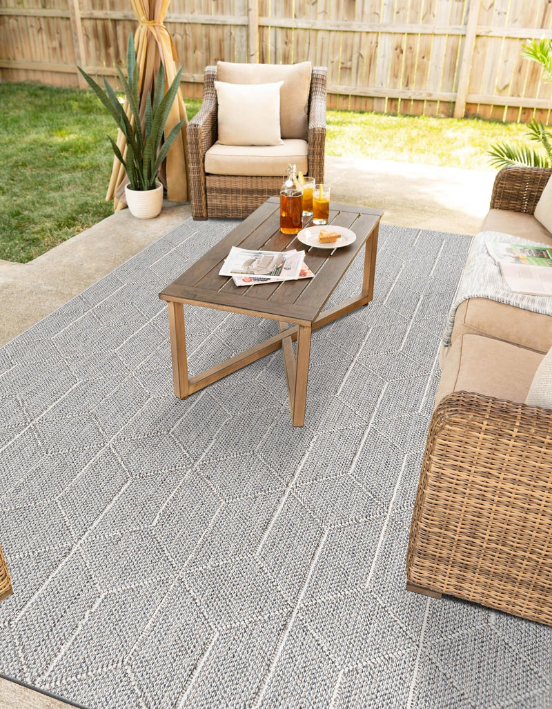 Seaside Lattice Collection Area Rug - Savannah Rectangle Light Gray  lifestyle 44