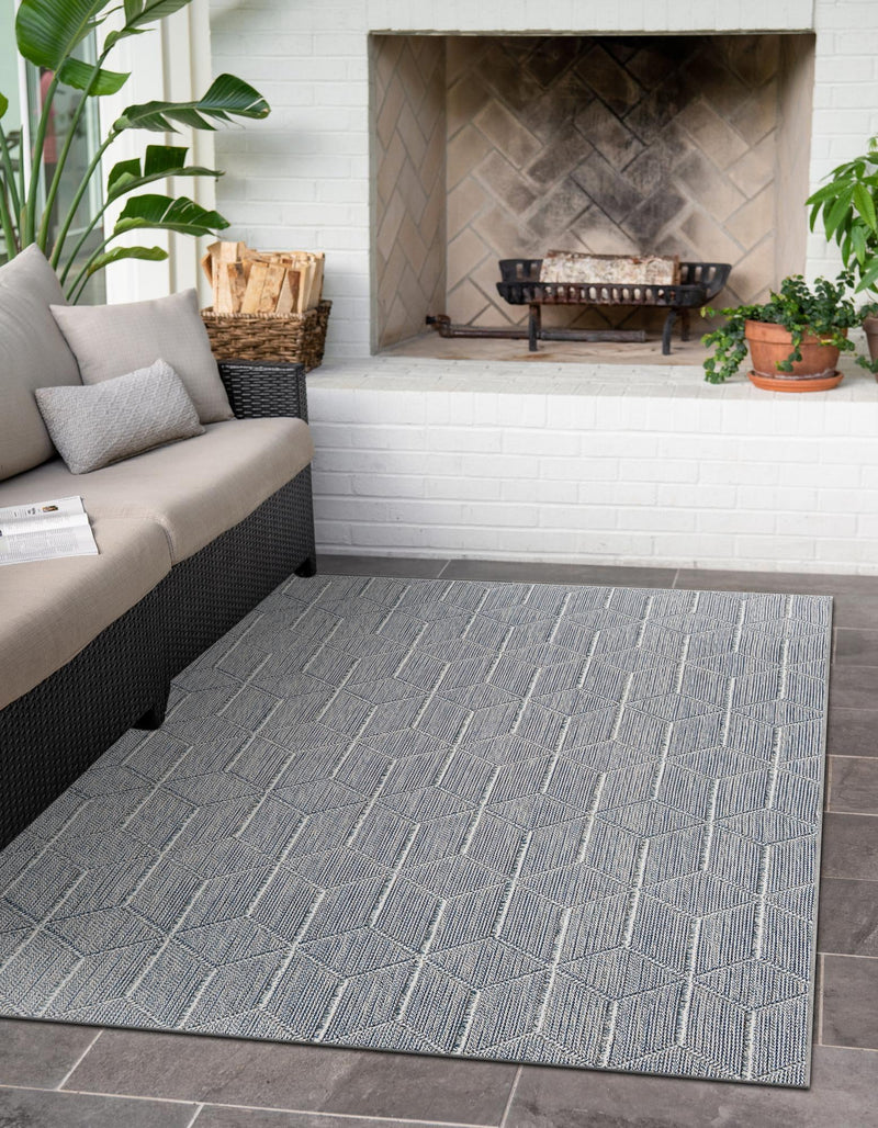 Seaside Lattice Collection Area Rug - Savannah Rectangle Light Blue  lifestyle 5