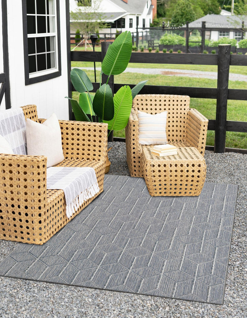 Seaside Lattice Collection Area Rug - Savannah Rectangle Light Blue  lifestyle 15
