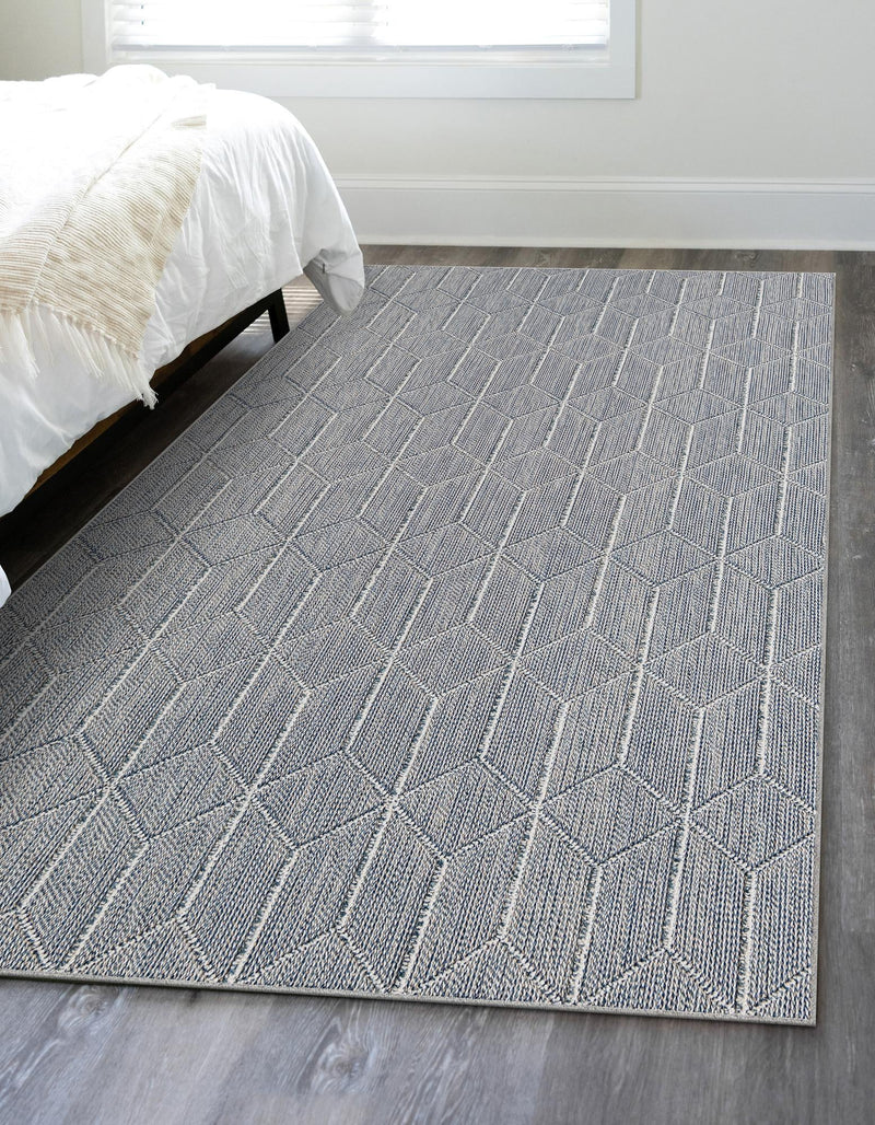 Seaside Lattice Collection Area Rug - Savannah Rectangle Light Blue  lifestyle 48