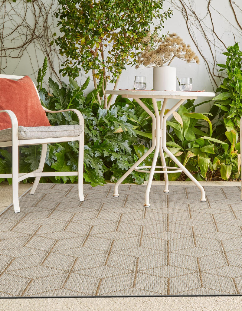 Seaside Lattice Collection Area Rug - Savannah Rectangle Beige  lifestyle 16