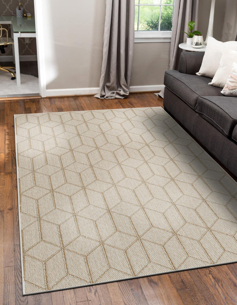 Seaside Lattice Collection Area Rug - Savannah Rectangle Beige  lifestyle 21