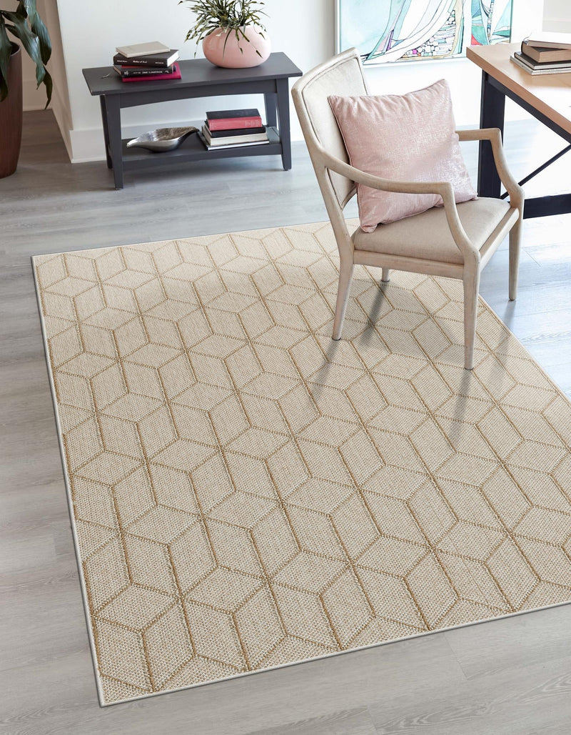 Seaside Lattice Collection Area Rug - Savannah Rectangle Beige  lifestyle 41