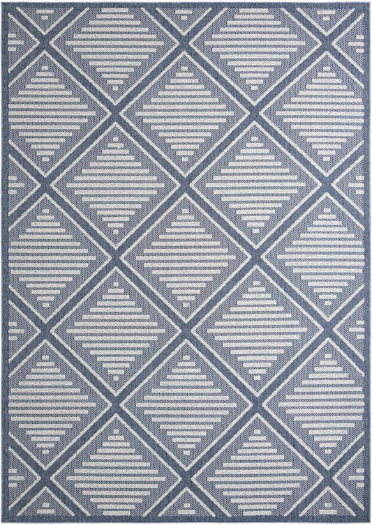 Seaside Lattice Collection Area Rug -  Eden Rectangle Navy Blue Main