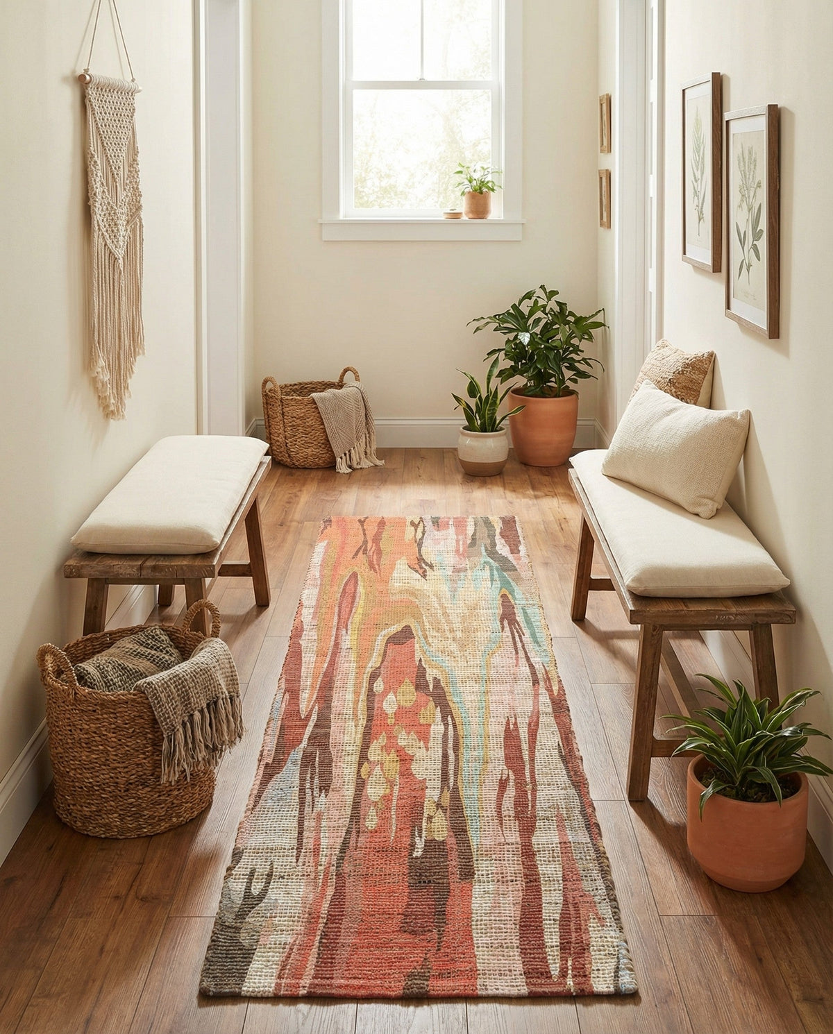 Savannah Threads Collection Area Rug -  Taklamakan Runner Multi  lifestyle 46