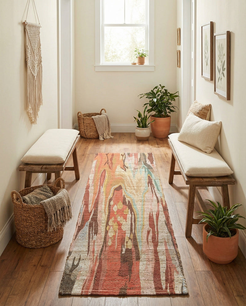 Savannah Threads Collection Area Rug -  Taklamakan Runner Multi  lifestyle 46