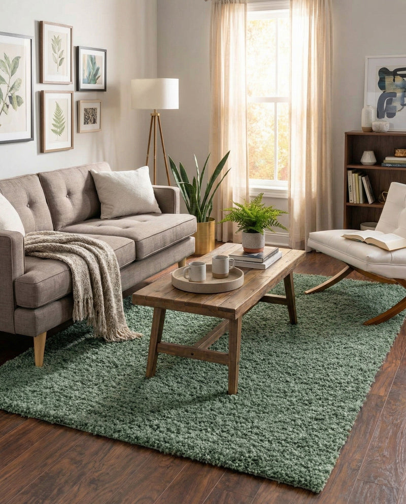 Alpine Plush Collection Area Rug -  Cortina (Sage) Rectangle Sage  lifestyle 3