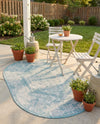 Patio Heritage Collection Area Rug -  Augusta (Aqua) Oval Aqua  lifestyle 55