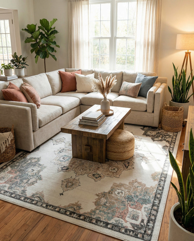 Beverly Grove Collection Area Rug - Melrose (Ivory) Rectangle Ivory  lifestyle 20