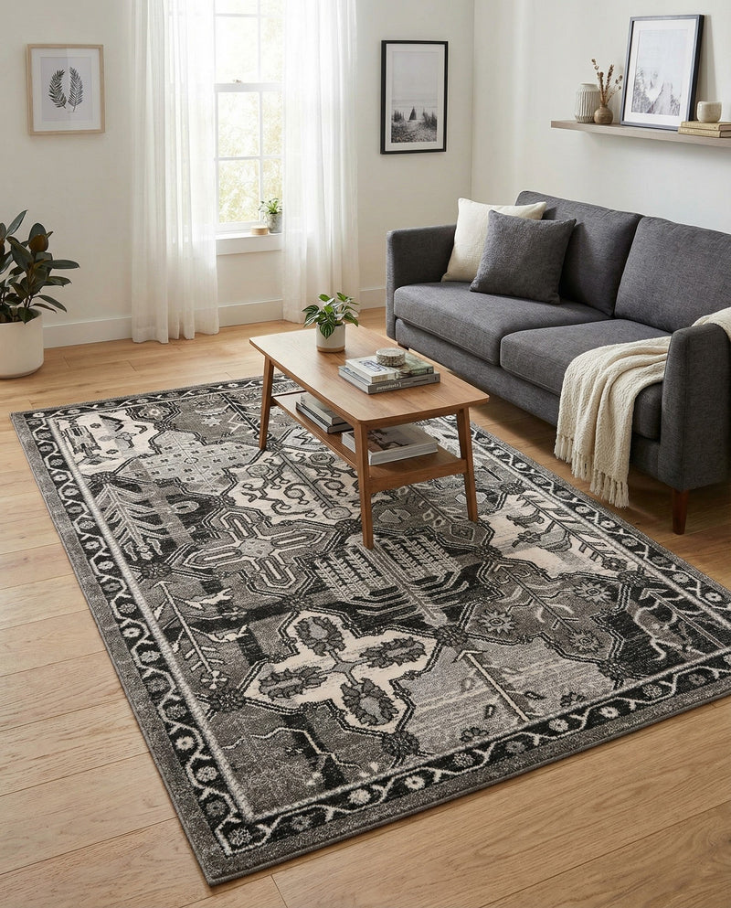 Horizon Collection Area Rug - Dawn Rectangle Gray  lifestyle 31