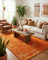 Riviera Elegance Collection Area Rug - Antibes (Orange) Rectangle Orange  lifestyle 18