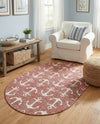 Seaside Haven Rugs Collection Area Rug - Sapphire (Rust Red) Oval Rust Red  lifestyle 57