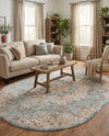 Coastal Haven Collection Area Rug - Seabreeze (Blue) Oval Blue  lifestyle 33