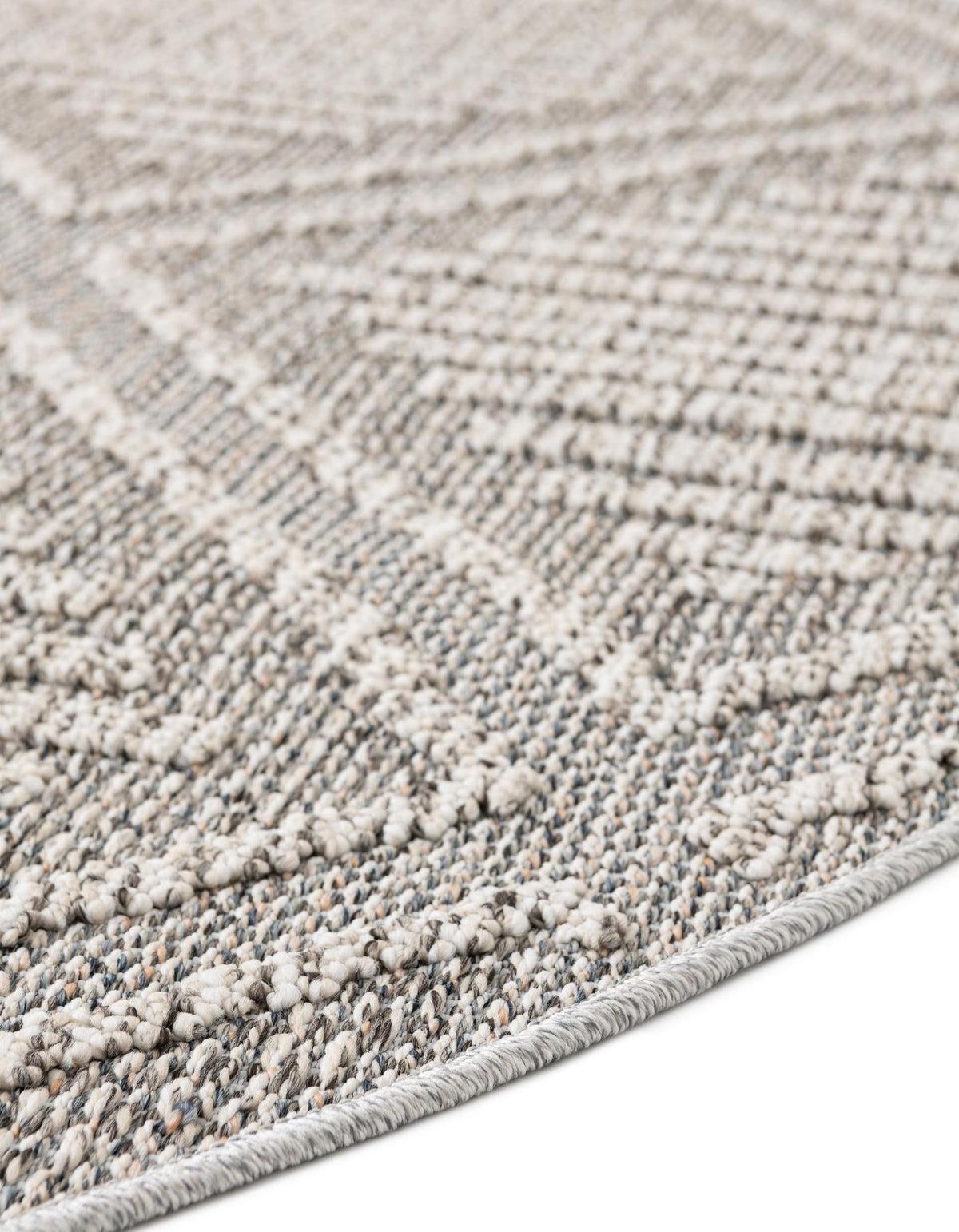 Seaside Lattice Collection Area Rug -  Eden Round Light Gray  lifestyle 104