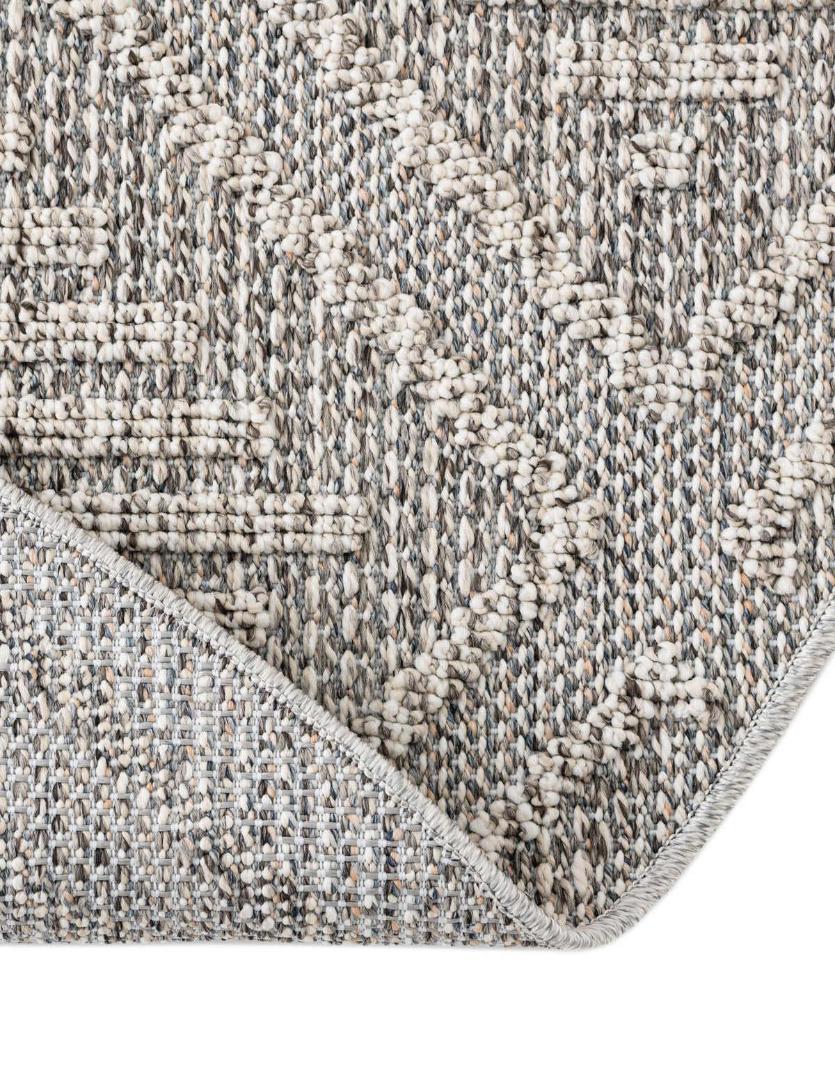 Seaside Lattice Collection Area Rug -  Eden Round Light Gray  lifestyle 111