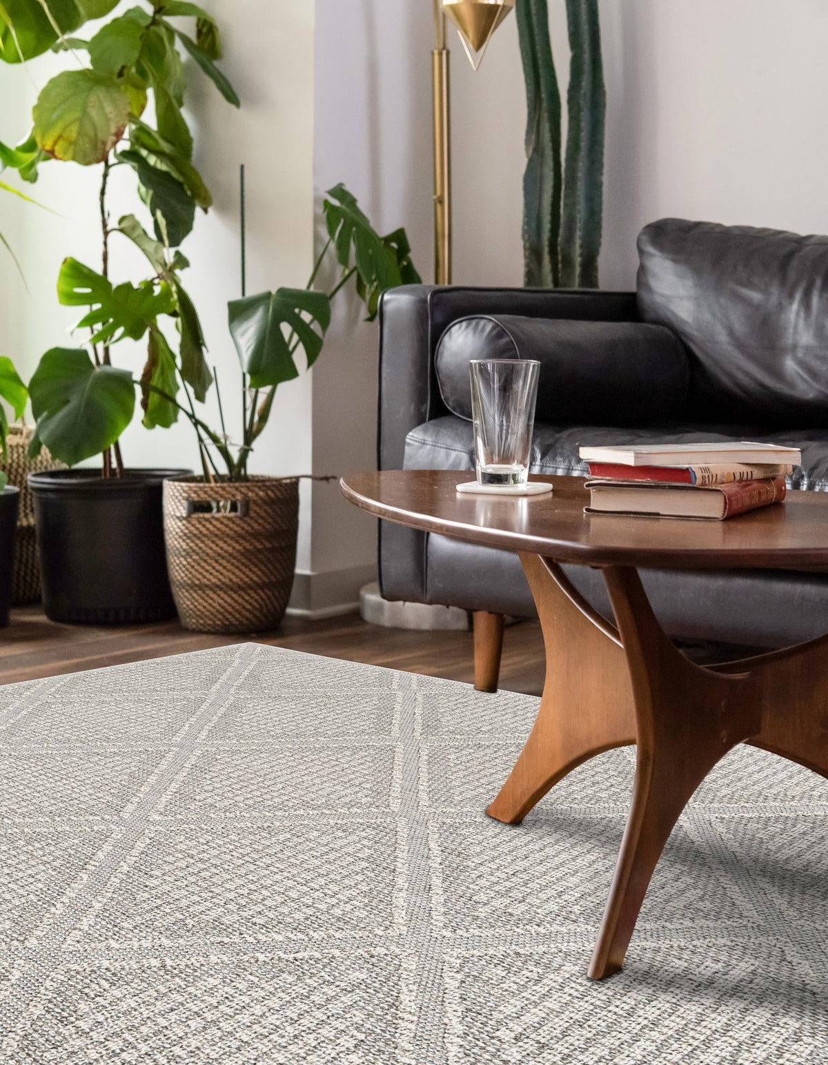 Seaside Lattice Collection Area Rug -  Eden Rectangle Light Gray  lifestyle 17