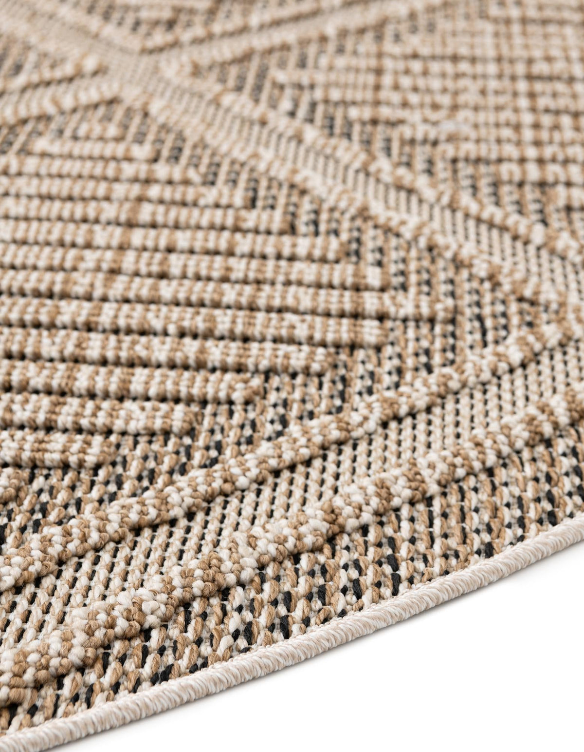 Seaside Lattice Collection Area Rug -  Eden Round Khaki  lifestyle 106