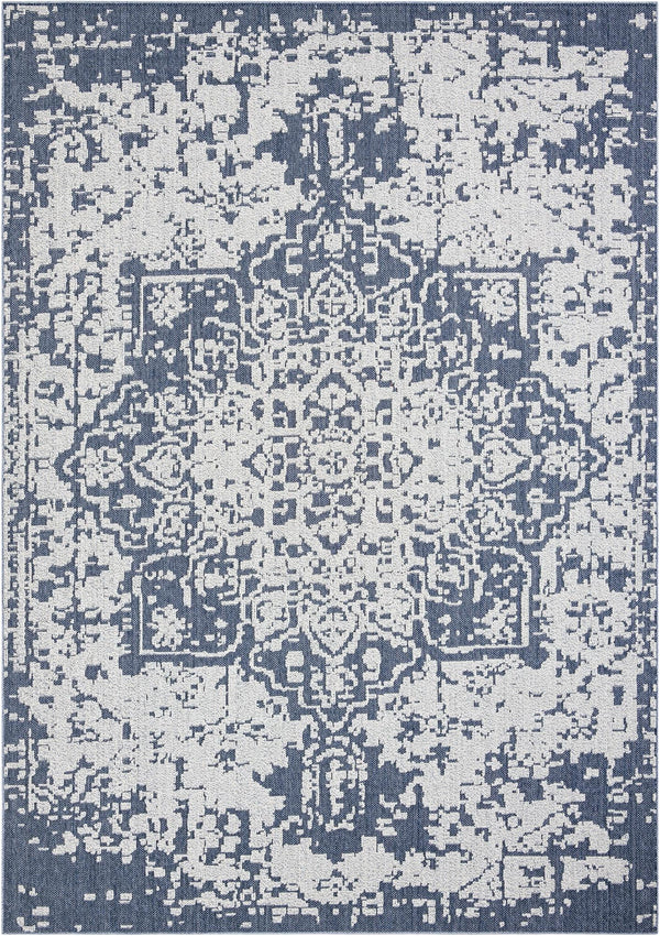Patio Heritage Collection Area Rug - Santorini Rectangle Navy Blue Main