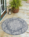 Patio Heritage Collection Area Rug - Santorini Round Navy Blue  lifestyle 124