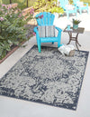 Patio Heritage Collection Area Rug - Santorini Rectangle Navy Blue  lifestyle 2