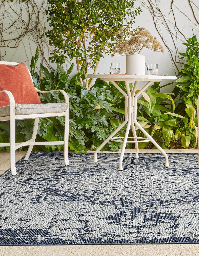 Patio Heritage Collection Area Rug - Santorini Rectangle Navy Blue  lifestyle 19