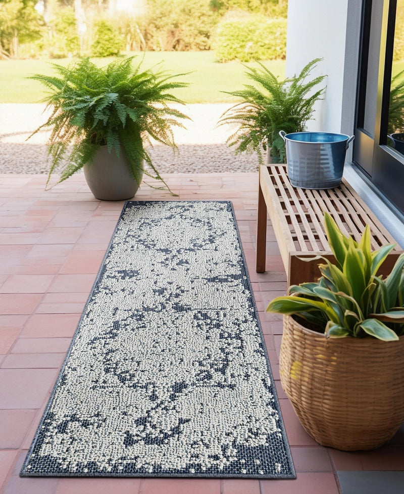 Patio Heritage Collection Area Rug - Santorini Runner Navy Blue  lifestyle 72