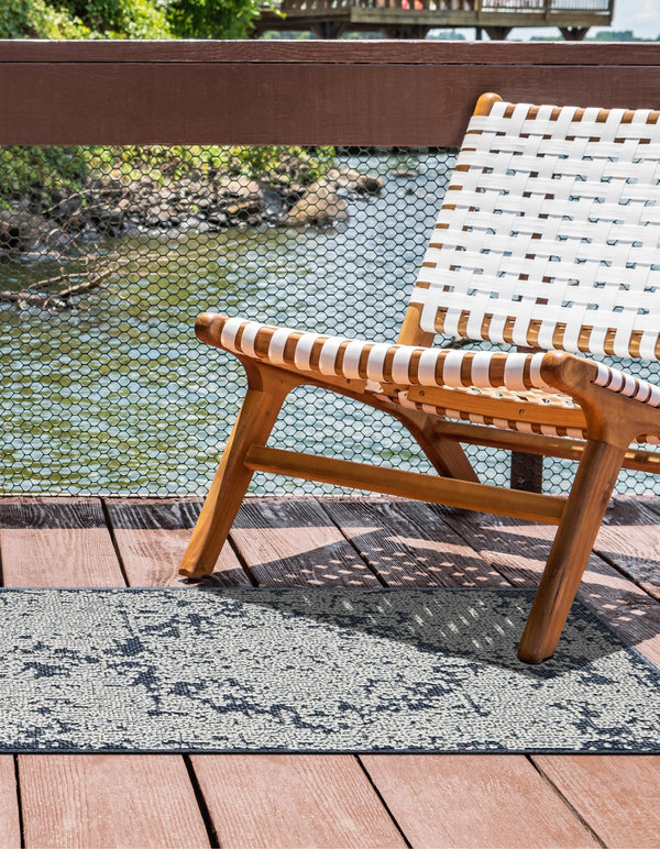 Patio Heritage Collection Area Rug - Santorini Runner Navy Blue  lifestyle 96