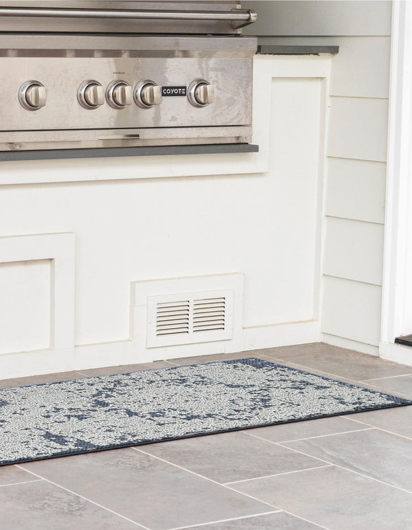 Patio Heritage Collection Area Rug - Santorini Runner Navy Blue  lifestyle 113