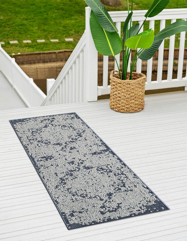 Patio Heritage Collection Area Rug - Santorini Runner Navy Blue  lifestyle 128