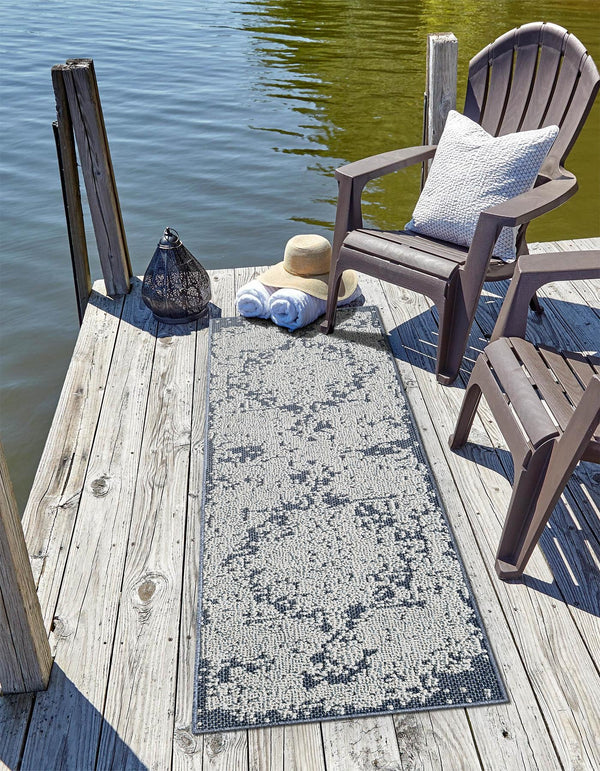 Patio Heritage Collection Area Rug - Santorini Runner Navy Blue  lifestyle 133