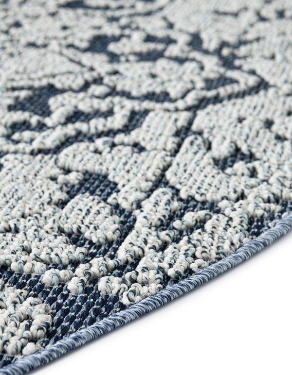 Patio Heritage Collection Area Rug - Santorini Round Navy Blue  lifestyle 144