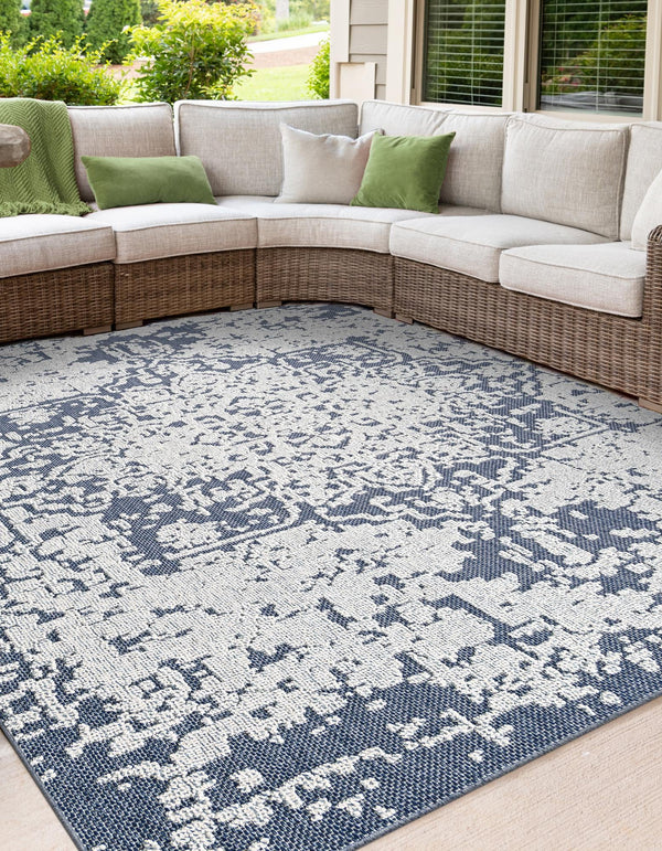 Patio Heritage Collection Area Rug - Santorini Square Olive  lifestyle 86
