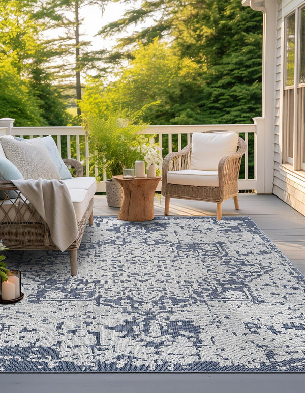 Patio Heritage Collection Area Rug - Santorini Square Olive  lifestyle 98